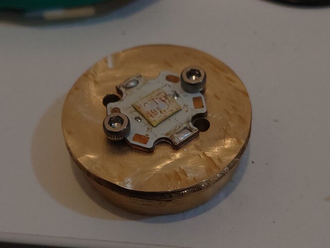 A dummy MCPCB was mounted to check whether the holes actually lined up