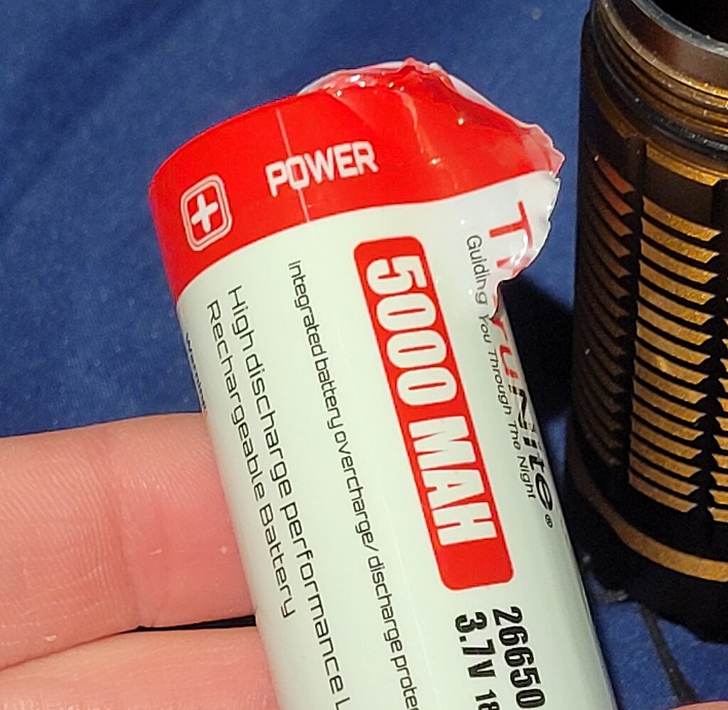 Thrunite 5000mah protected(?) 26650 unwrapped Rechargeable Batteries