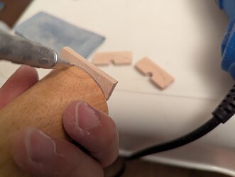 Marking out the shape to match the circumference of the light