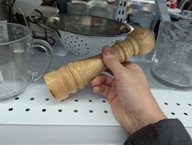 A wooden salt shaker!
