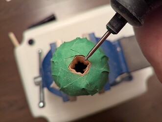 I found a cutter head for my rotary tool and it works well for this.