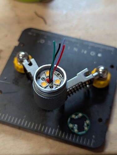 LED supply wires soldered