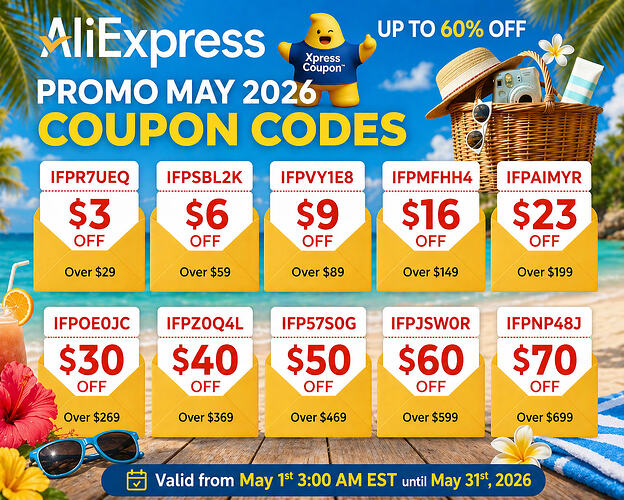 AliExpress Global Coupon Codes - May 2026