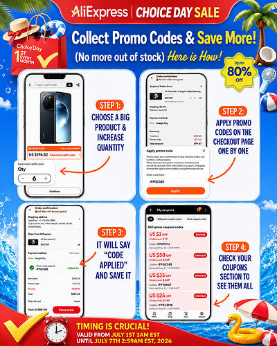 ALIEXPRESS COLLECTIBLE COUPON CODES - JULY 2026