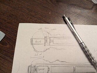 New sketch, with a longer button and no spacer