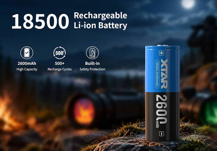18500 2600mAh -XTAR P1