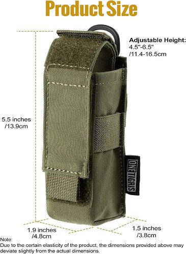one tigris green flashlight pouch
