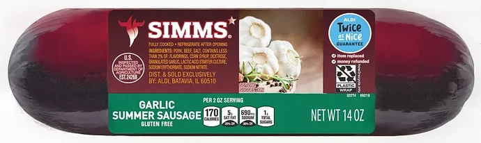 Simms Garlic Summer Sausage
