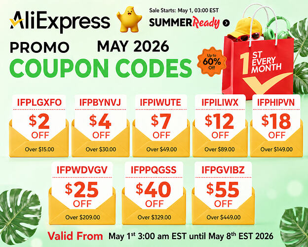 AliExpress Promo Codes - Choice Day - May 2026