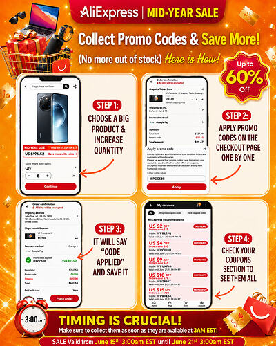 COLLECT YOUR COUPONS - ALIEXPRESS MID YEAR SALE