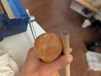 Maybe if I didn't use the dowel as a spacer, but as a button?