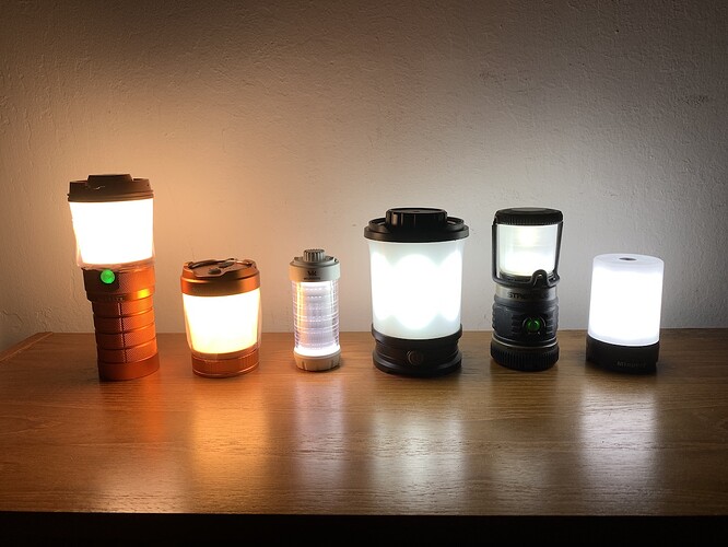 Size and unadjusted output comparison L-to-R (BLF LT1 / LT1S / CL01 / Unbranded AX / Siege AA / T1)