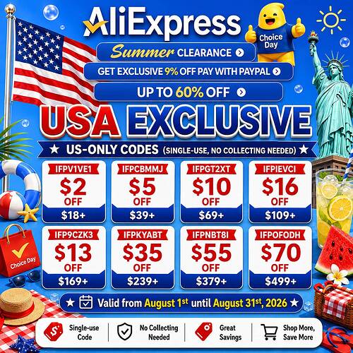 ALIEXPRESS USA ONLY COUPON CODES  - AUGUST 2026