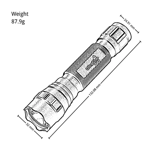 UltraFire WF-501B Size Weight Lineart