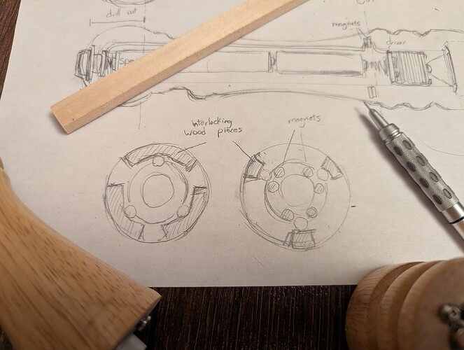 Sketches of the planned pieces to add to each end.