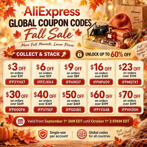 ALIEXPRESS FALLGLOBALCOUPON CODES SEPTEMBER 2026 XPRESSCOUPONSS