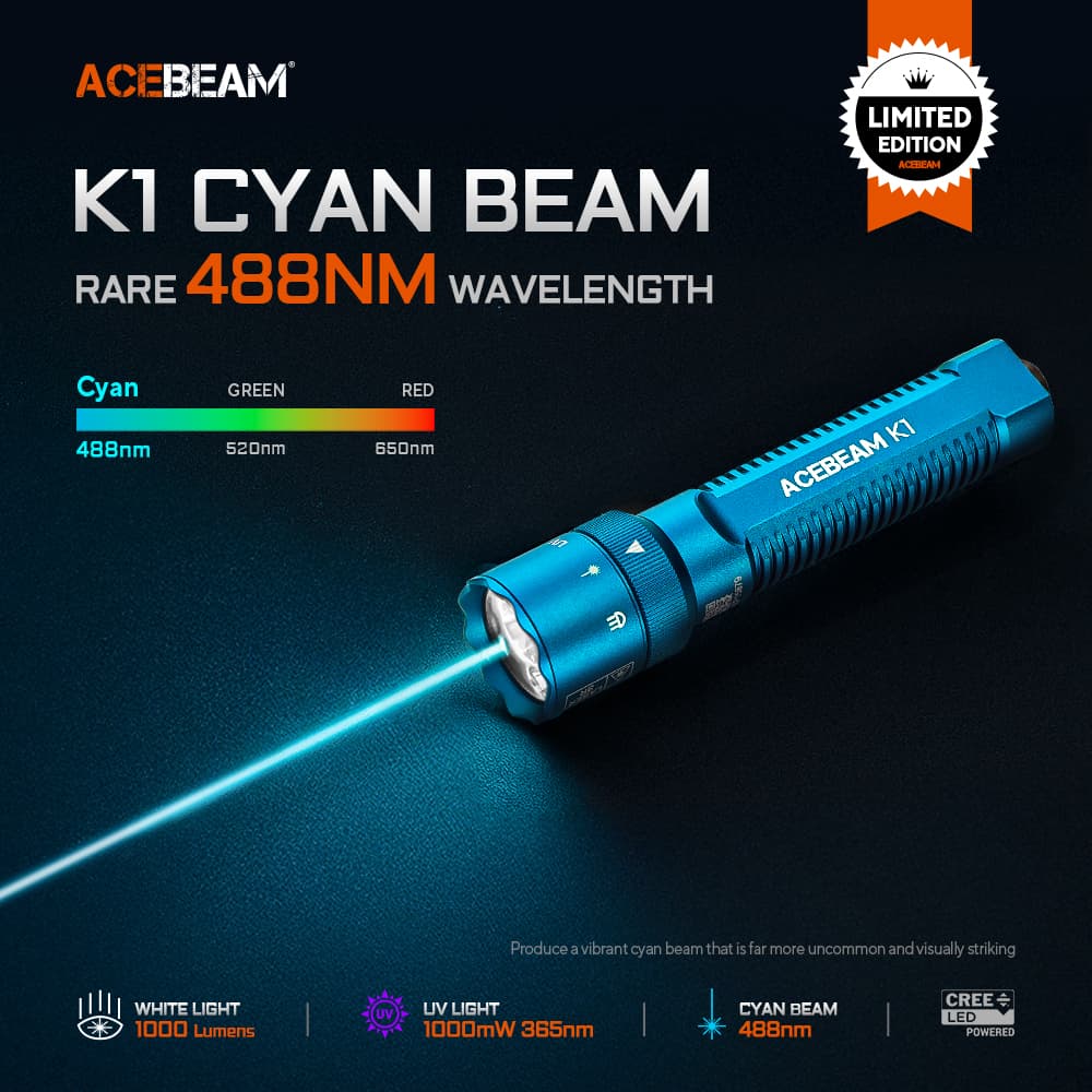 ACEBEAM K1 Azure Blue 488nm Cyan Beam