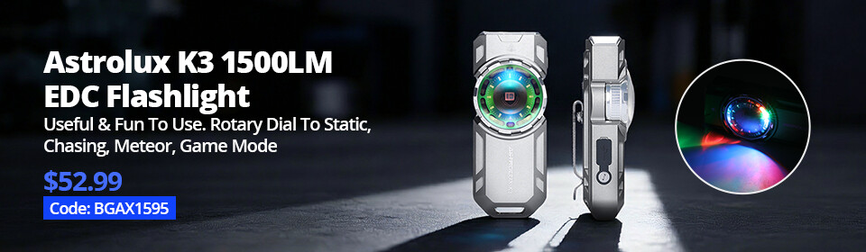 Astrolux K3 1500LM Useful & Fun To Use EDC Flashlight - LED